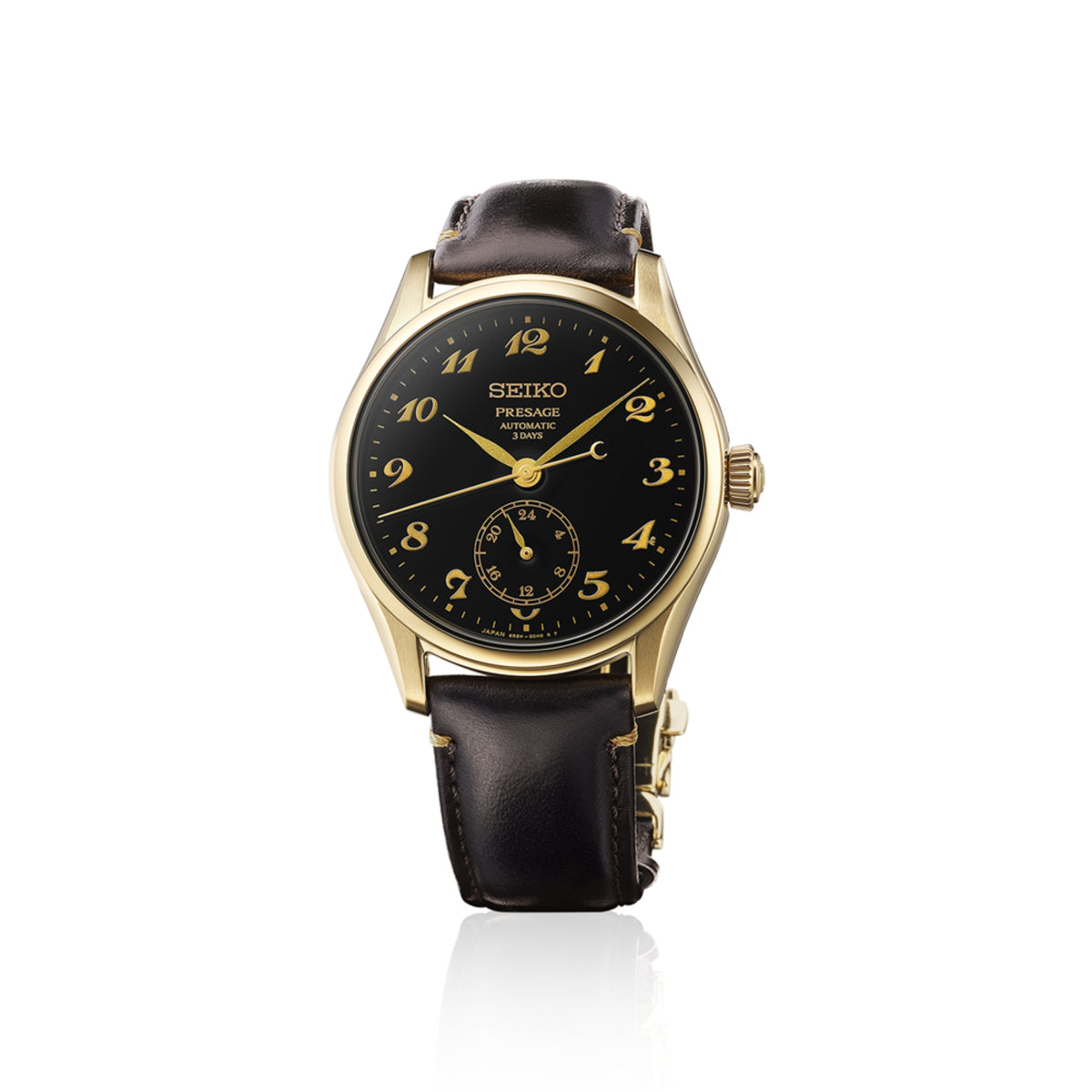 HCC006J Seiko Presage Automatic Gold Plated Classic, Leather Strap