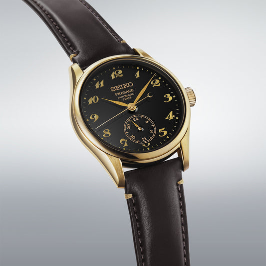HCC006J Seiko Presage Automatic Gold Plated Classic, Leather Strap