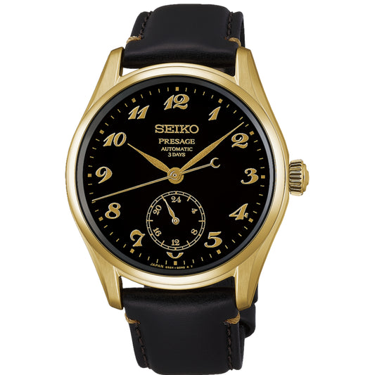 HCC006J Seiko Presage Automatic Gold Plated Classic, Leather Strap