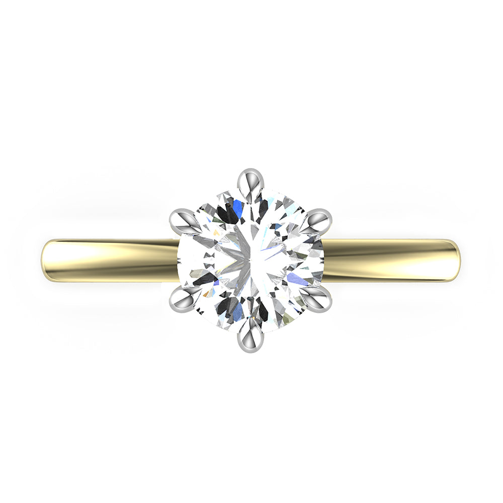 Lab Grown 1.52 Carat Solitaire Diamond Ring, 18K Yellow Gold