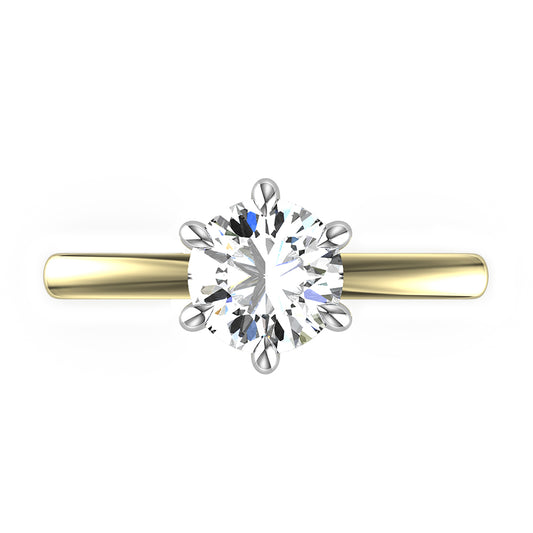 Lab Grown 1.52 Carat Solitaire Diamond Ring, 18K Yellow Gold