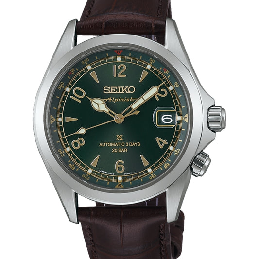 SPB507J Seiko Prospex Alpinist Automatic Green Dial, Leather Strap