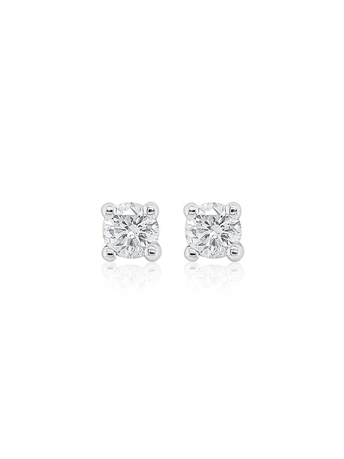 Lab Grown Classic Diamond 18 Carat Yellow Gold Stud Ear Rings.T=0.50ct